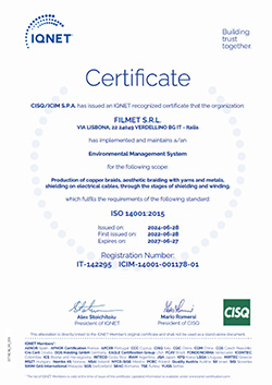 Certificato IQNET - Filmet snc