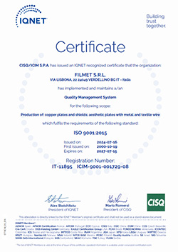 Certificato ICIM - Filmet snc